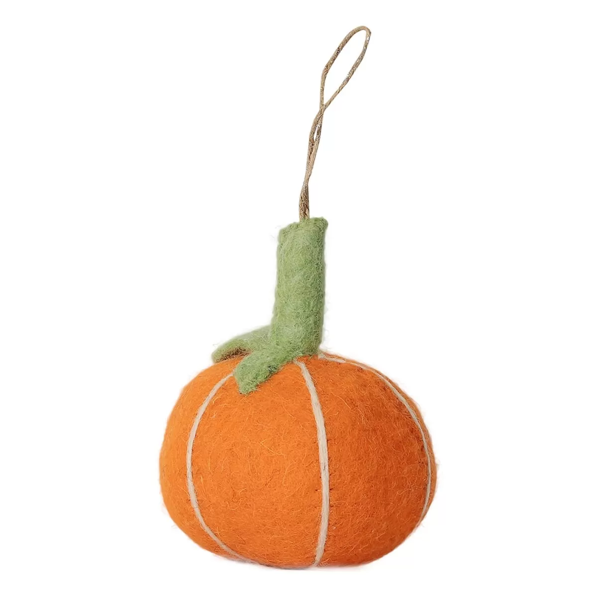 De Kulture Handmade Premium Wool Felt Hanging Single Pumpkin Eco Friendly Needle Felted Stuffed Halloween Ornament Ideal for Home Office Party Decoration Holiday Décor,3.5x4.5 (DH) Inches